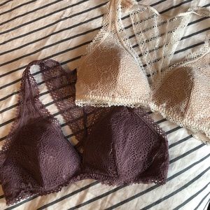 2 Victoria’s Secret bralettes (mauve and cream)